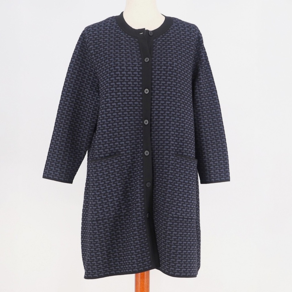 COS Textured Knitted Button Down Long Cardigan Sweater L